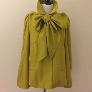 French Connection Cashmere Wool yellow jacket with scarf